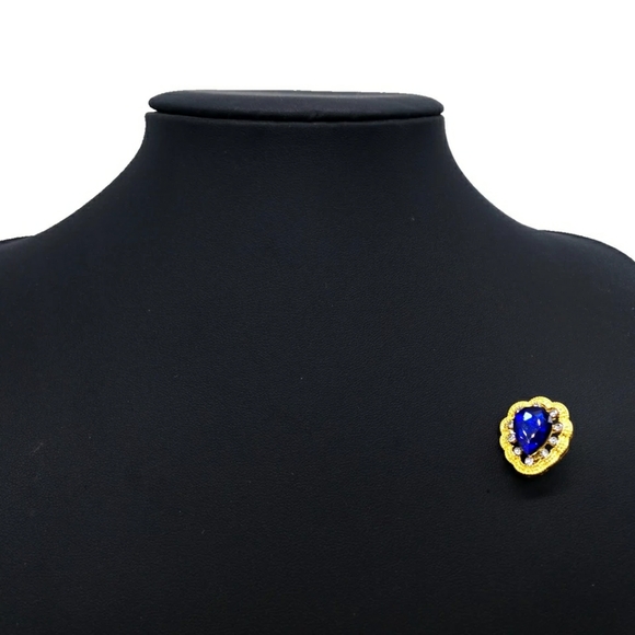 💎💧Vintage style blue crystal water drop brootch - Picture 3 of 7